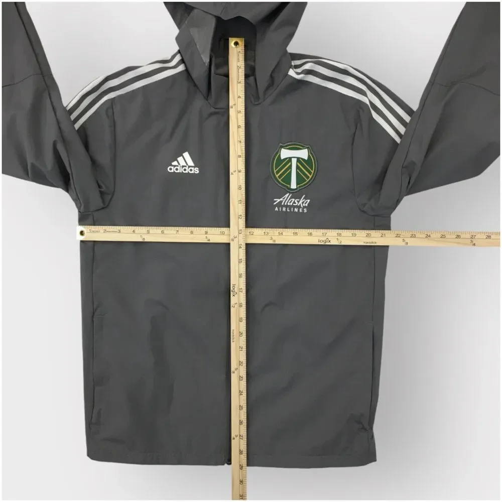 ADIDAS Tiro 21 Mens‎ Windbreaker Jacket Full Zip Hood Portland Timbers Size S